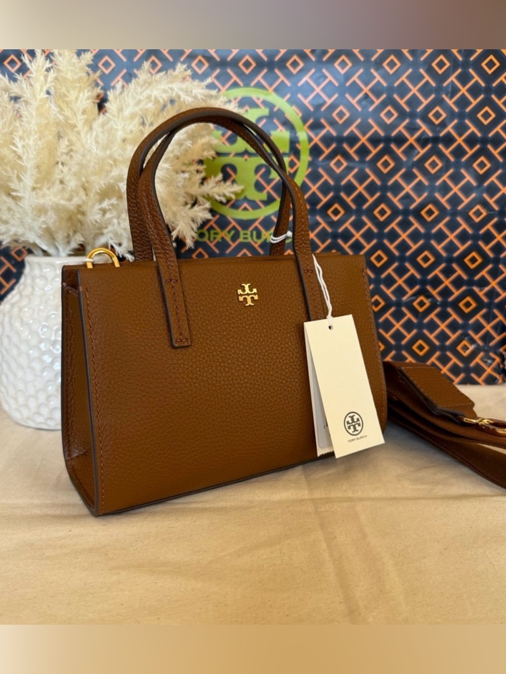 NWT, tory burch blake mini zip tote 160637 crossbody cortado $300